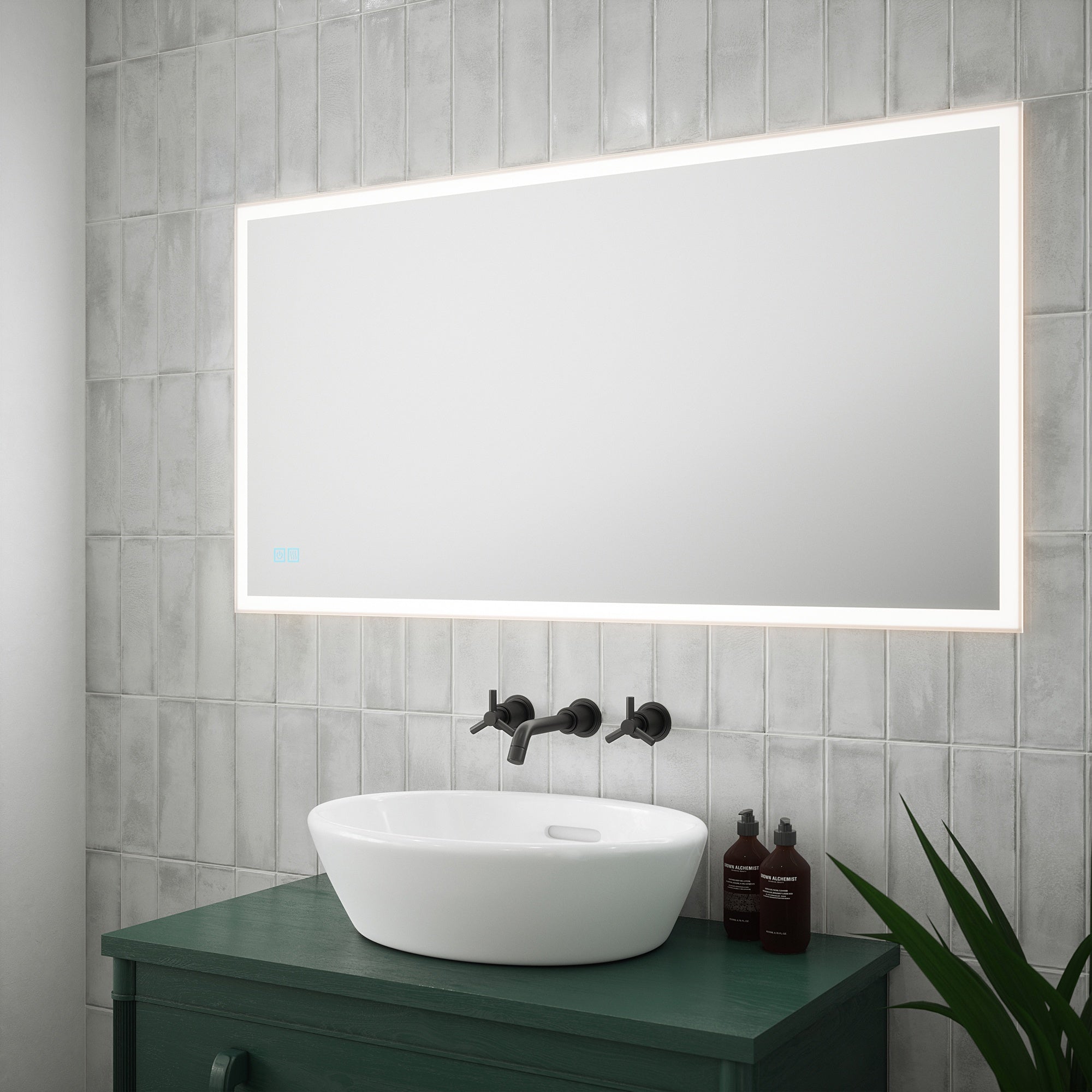 Saturn 1 Tunable LED Illuminated Bathroom Mirror - 1150x600mm, Dimmable, IP44, with Demister