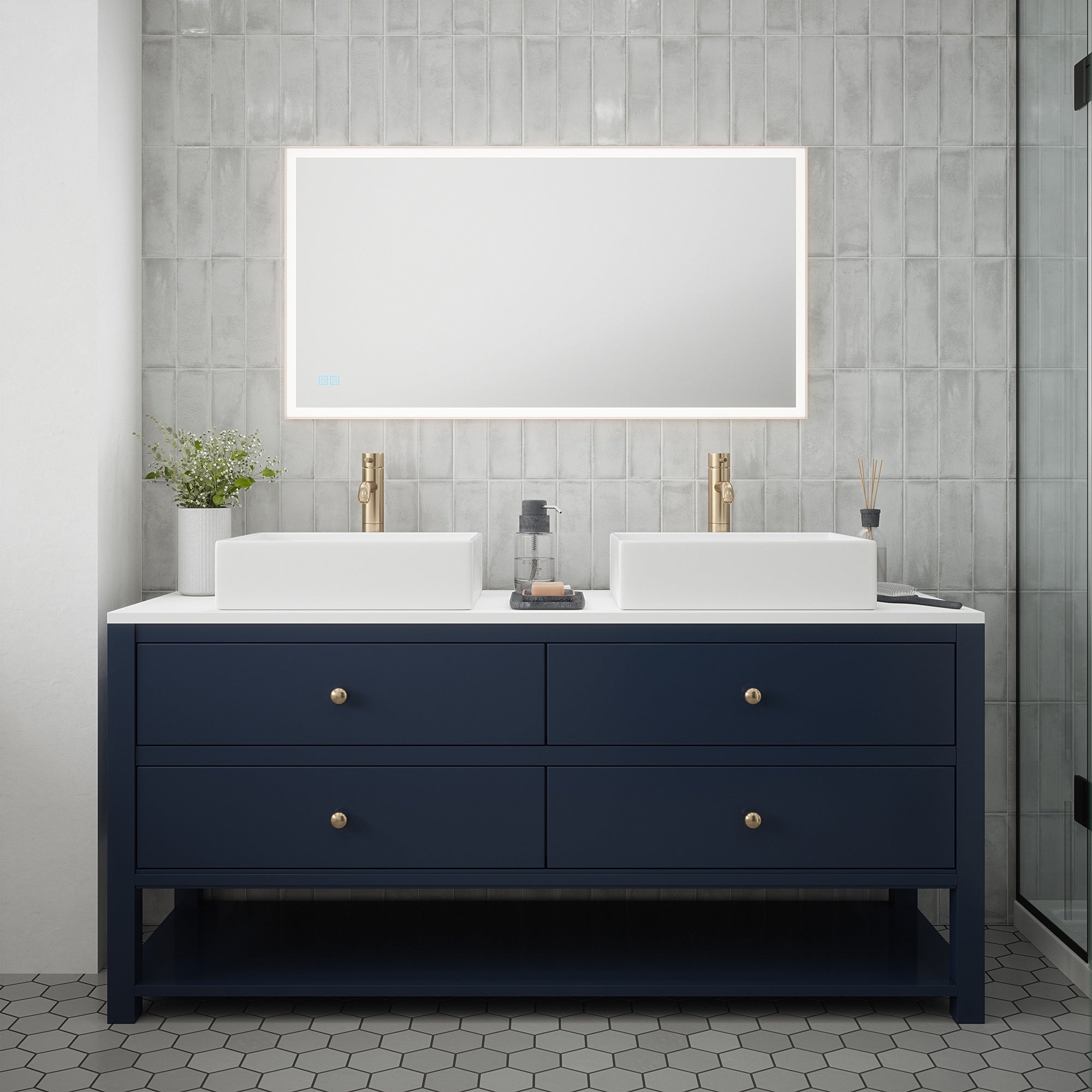 Saturn 1 Tunable LED Illuminated Bathroom Mirror - 1150x600mm, Dimmable, IP44, with Demister