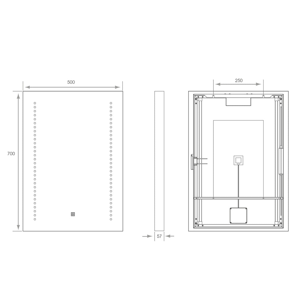 Saturn 1 Tunable LED Illuminated Bathroom Mirror - 1150x600mm, Dimmable, IP44, with Demister