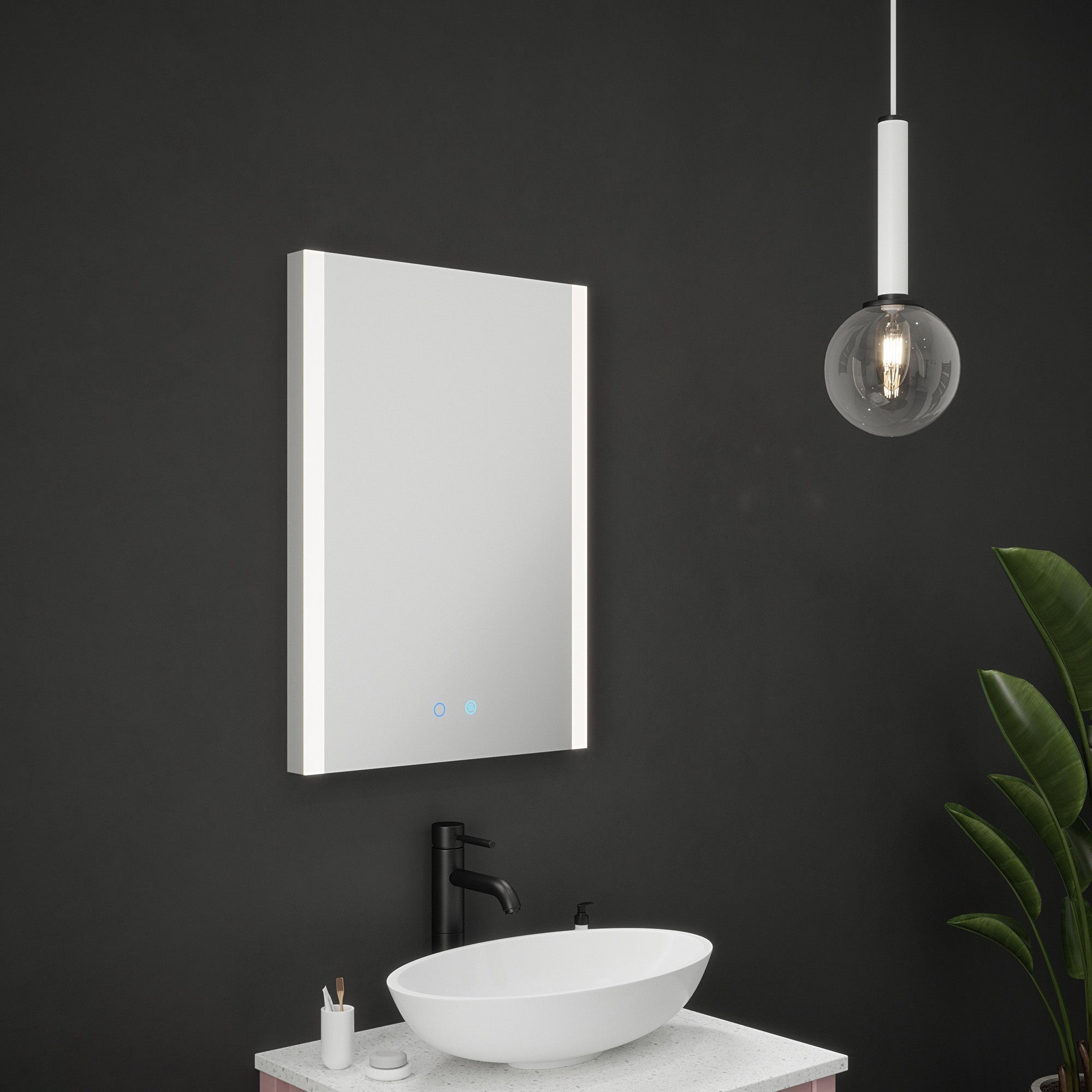 Reims 700x500mm Tunable LED Dimmable Bathroom Mirror with Demister & Diffused Lighting, IP44 Rated