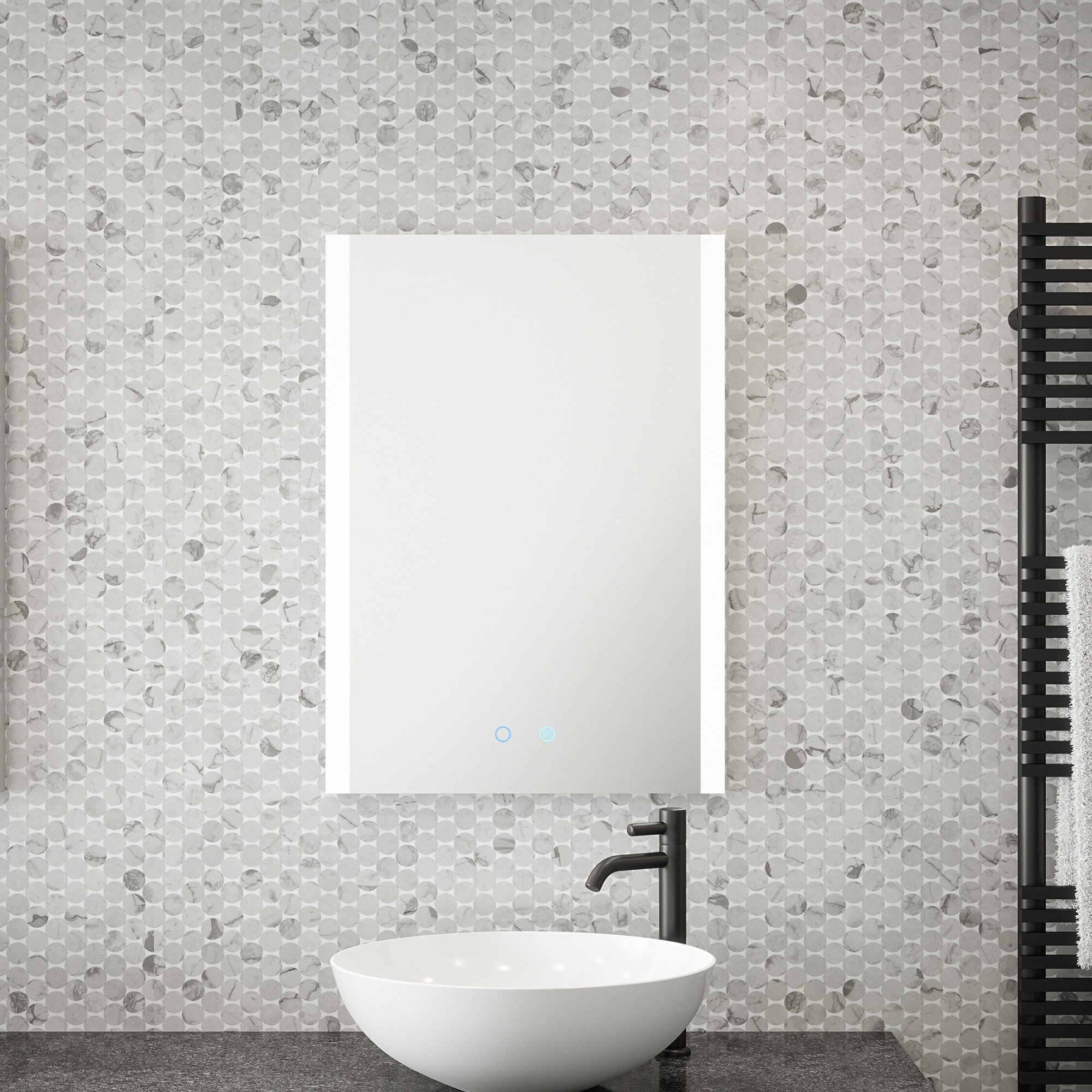 Reims 700x500mm Tunable LED Dimmable Bathroom Mirror with Demister & Diffused Lighting, IP44 Rated