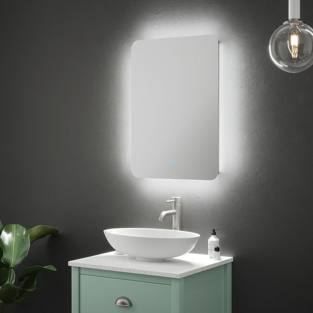 Kingston Backlit LED Bathroom Mirror with Tunable White, Demister & Shaver Socket (H700 x W500mm)