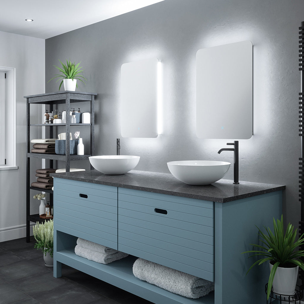 Kingston Backlit LED Bathroom Mirror with Tunable White, Demister & Shaver Socket (H700 x W500mm)