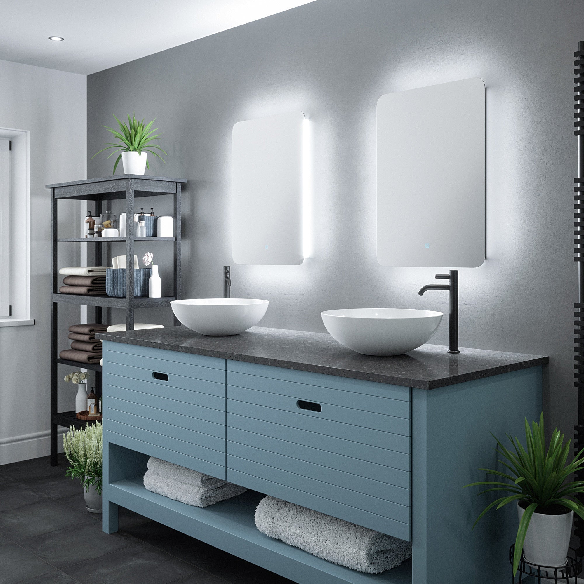 Kingston Backlit LED Bathroom Mirror with Tunable White, Demister & Shaver Socket (H700 x W500mm)