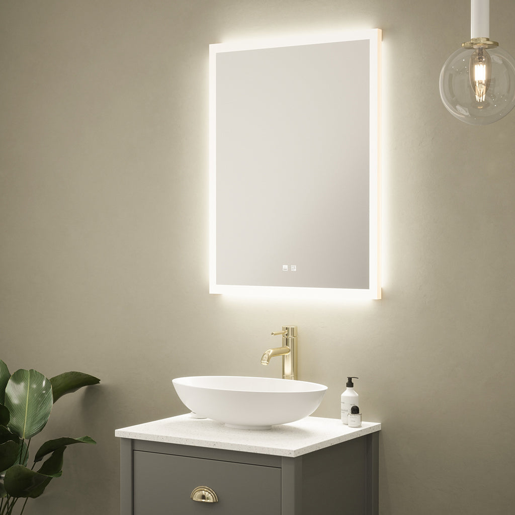Milton Tunable LED Bathroom Mirror - 600x800mm, Dimmable with Demister & IP44 Rating