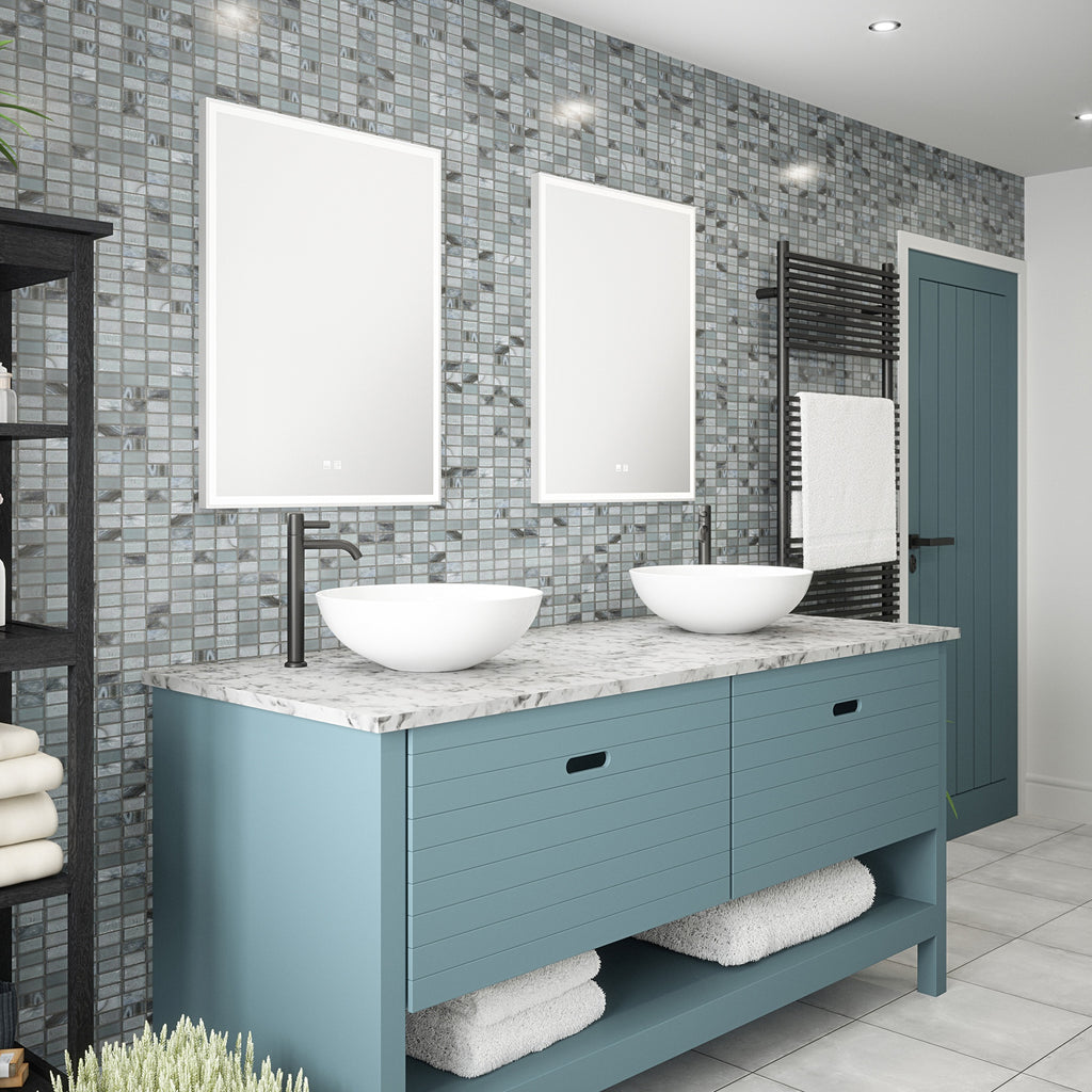 Stratford 600x800mm Rectangular LED Bathroom Mirror with Tunable White, Dimmable & Demister Pad