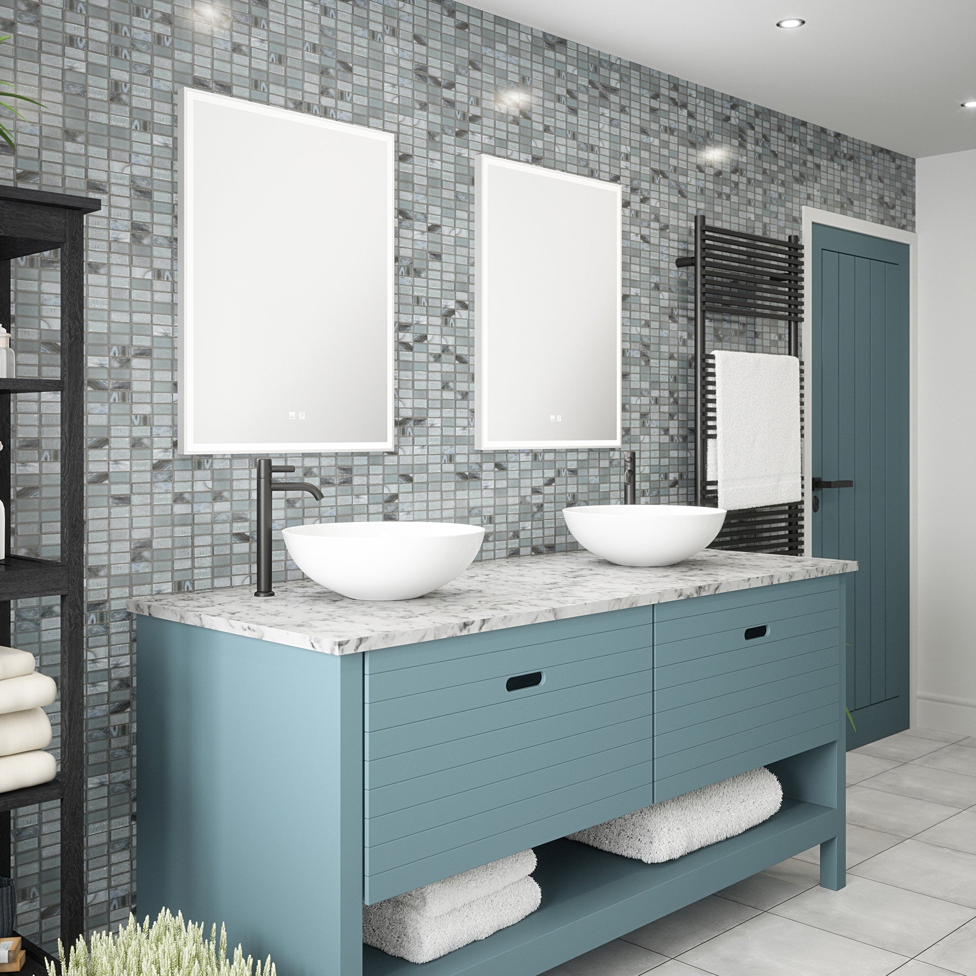 Stratford 600x800mm Rectangular LED Bathroom Mirror with Tunable White, Dimmable & Demister Pad