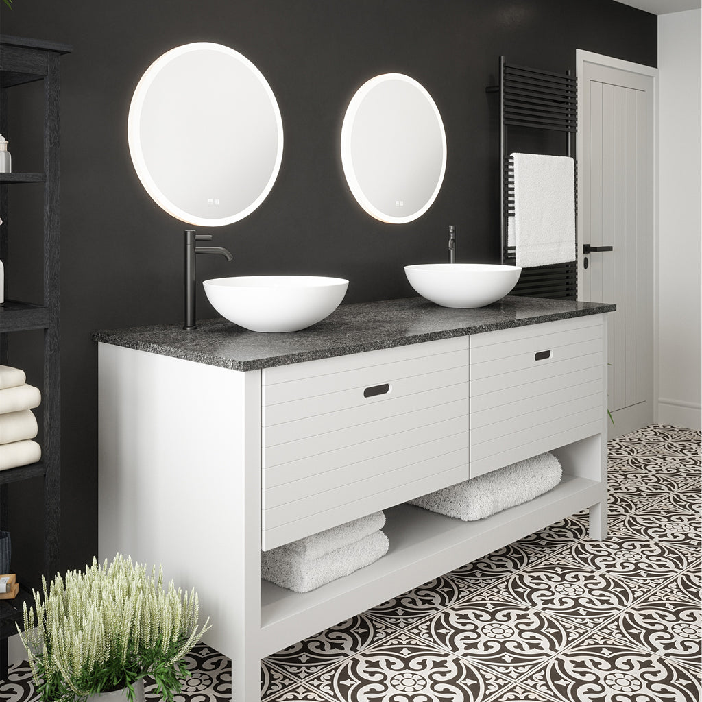 Sudbury 600mm Round LED Bathroom Mirror with Tunable White, Dimmable & Demister - IP44 Rated