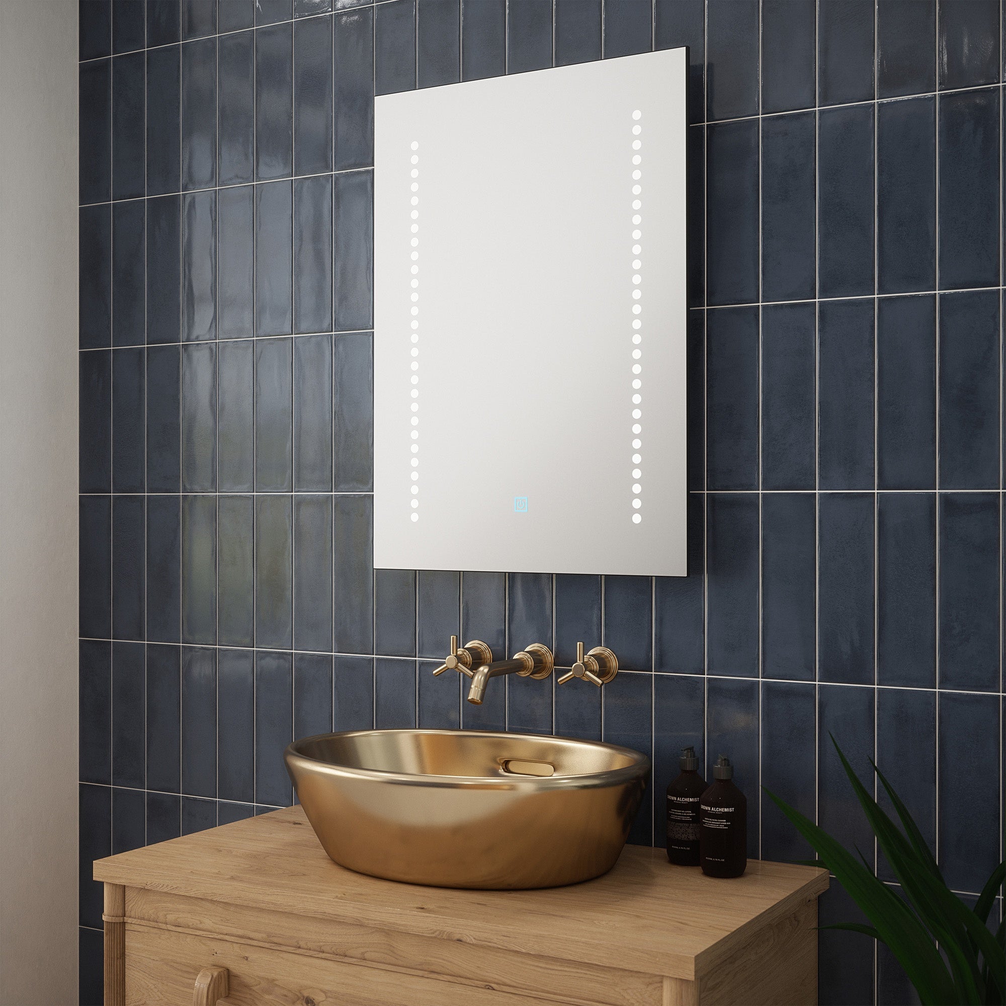 Hera 500x700mm Tunable LED Bathroom Mirror - Shaver Socket, Demister & Dimmable, IP44 Rated