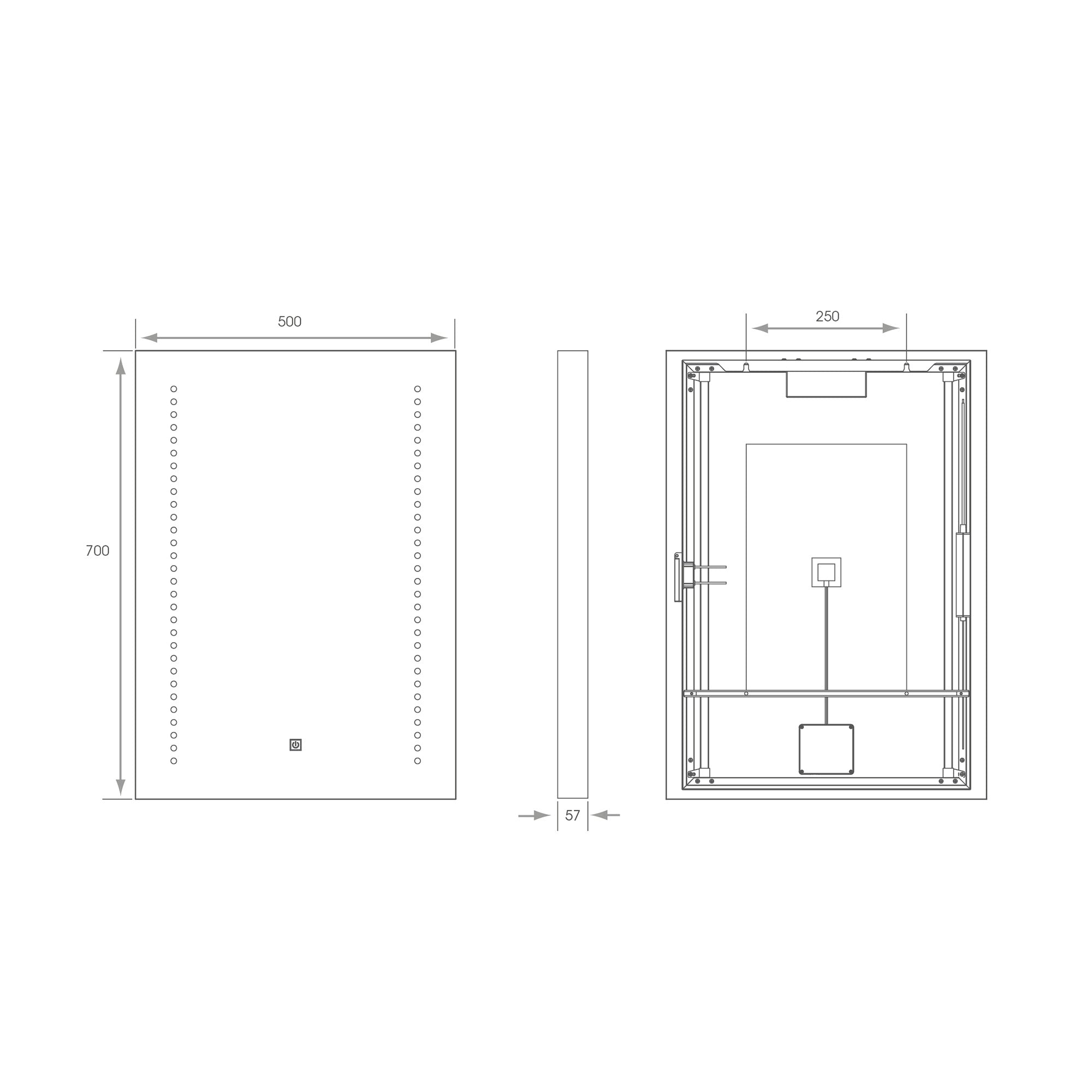 Hera 500x700mm Tunable LED Bathroom Mirror - Shaver Socket, Demister & Dimmable, IP44 Rated