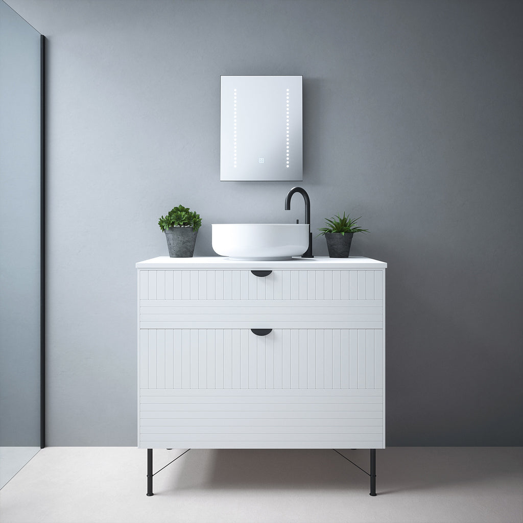 Ares Tunable LED Bathroom Mirror with Shaver Socket, Dimmable & Demister - 390x500mm, IP44 Rated