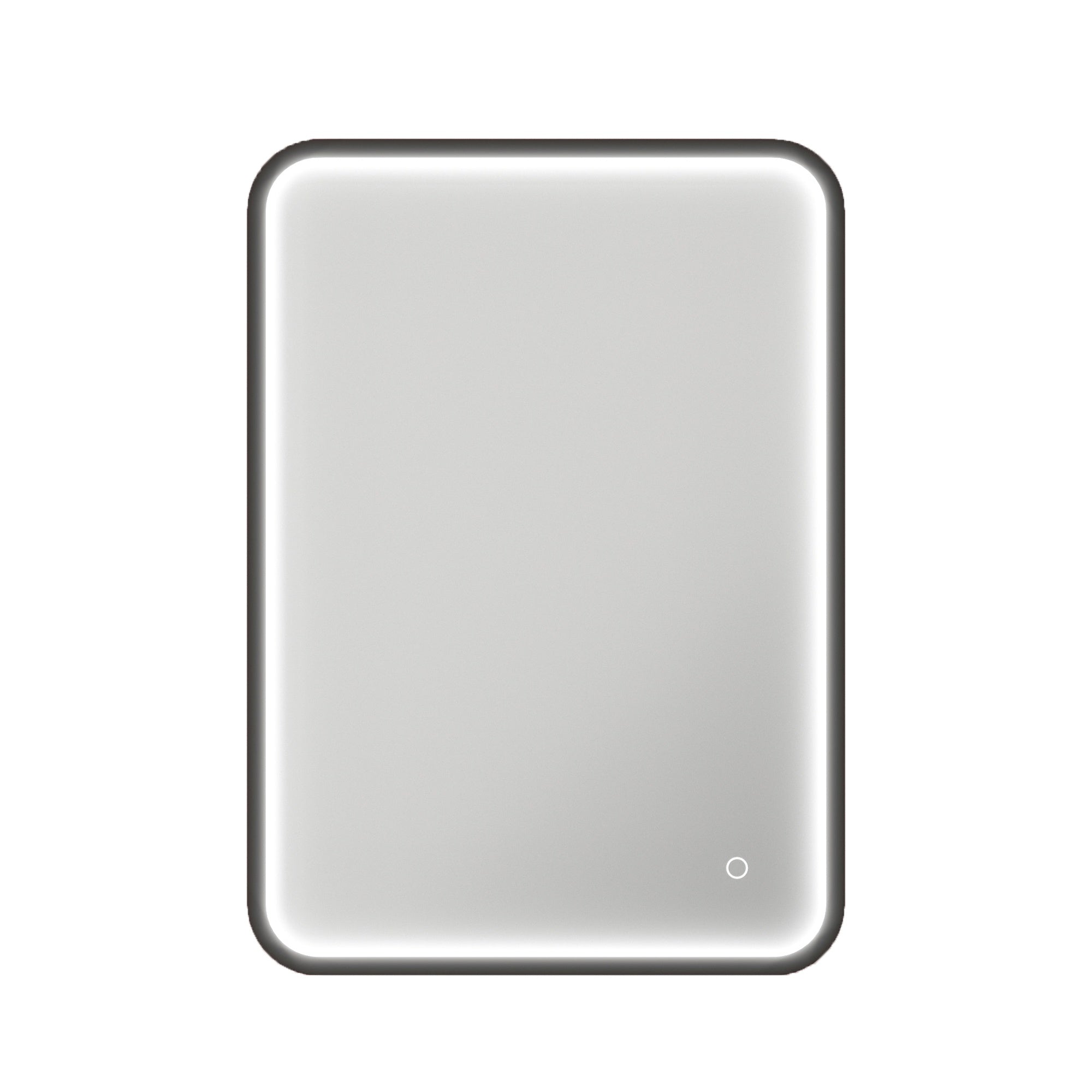 FNX Bathrooms Polar Dimmable LED Bathroom Mirror with Demister, Black Frame, 500x700mm, IP44