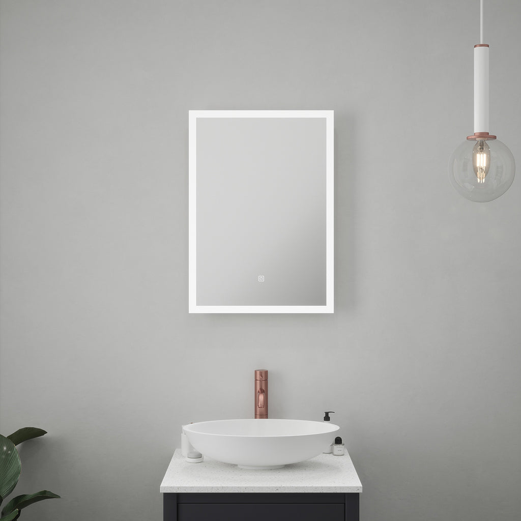 FNX Belice LED Illuminated Bathroom Mirror with Demister & Shaver Socket, 700x500mm IP44