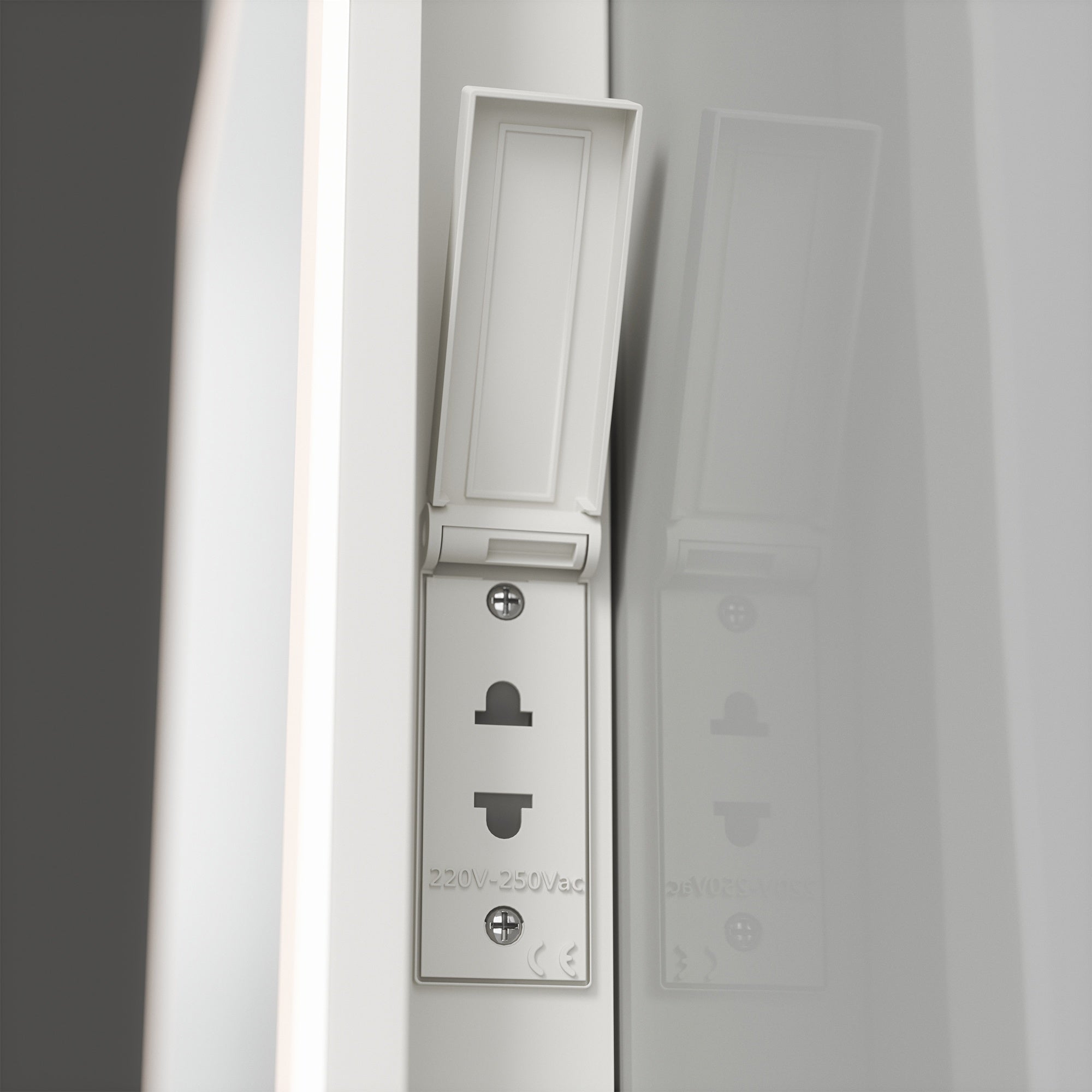 FNX Belice LED Illuminated Bathroom Mirror with Demister & Shaver Socket, 700x500mm IP44