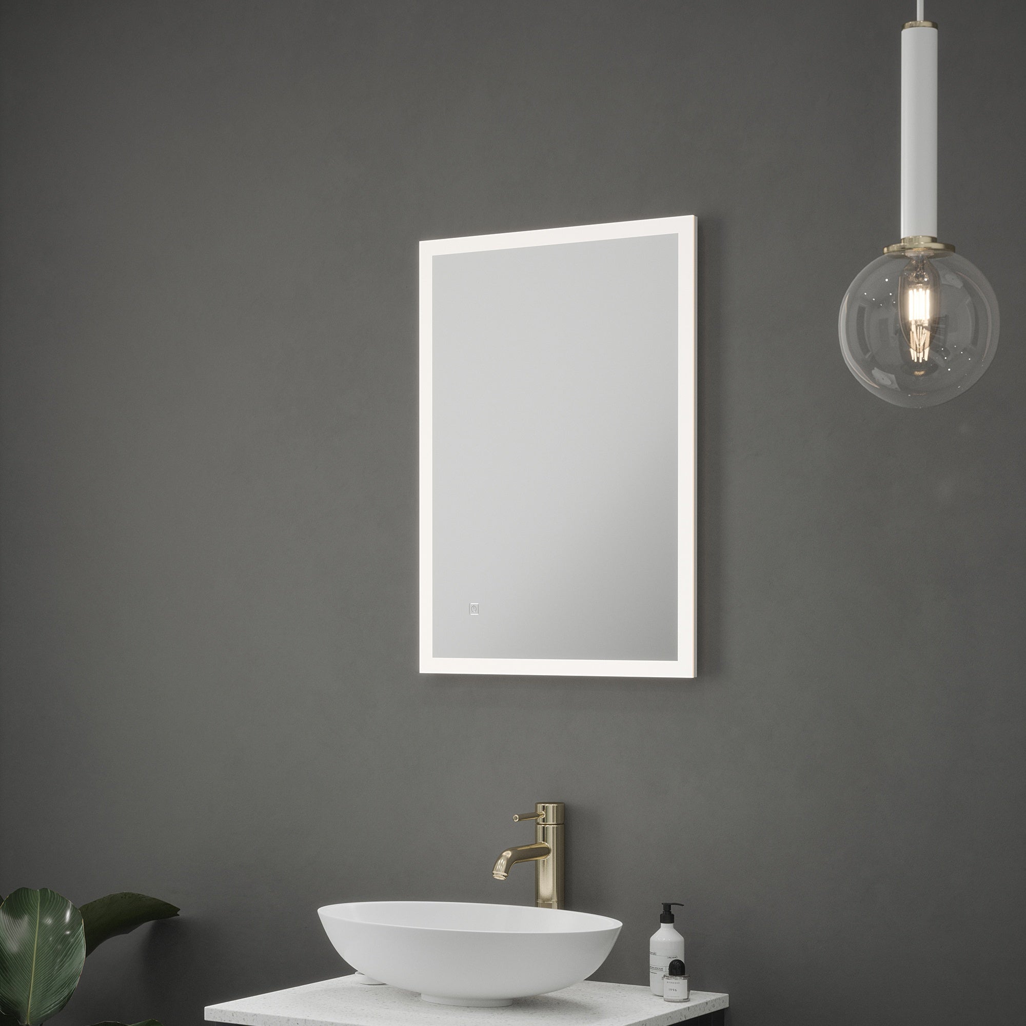 Helsinki LED Bathroom Mirror with Anti-Fog Demister, IP44 Rated & Diffused 4000K Natural White Light, 500x700mm