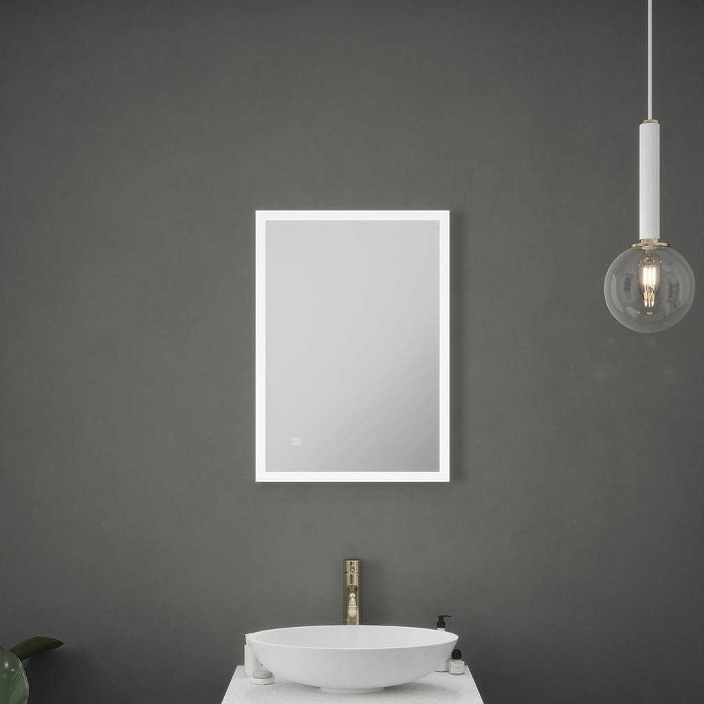Helsinki LED Bathroom Mirror with Anti-Fog Demister, IP44 Rated & Diffused 4000K Natural White Light, 500x700mm
