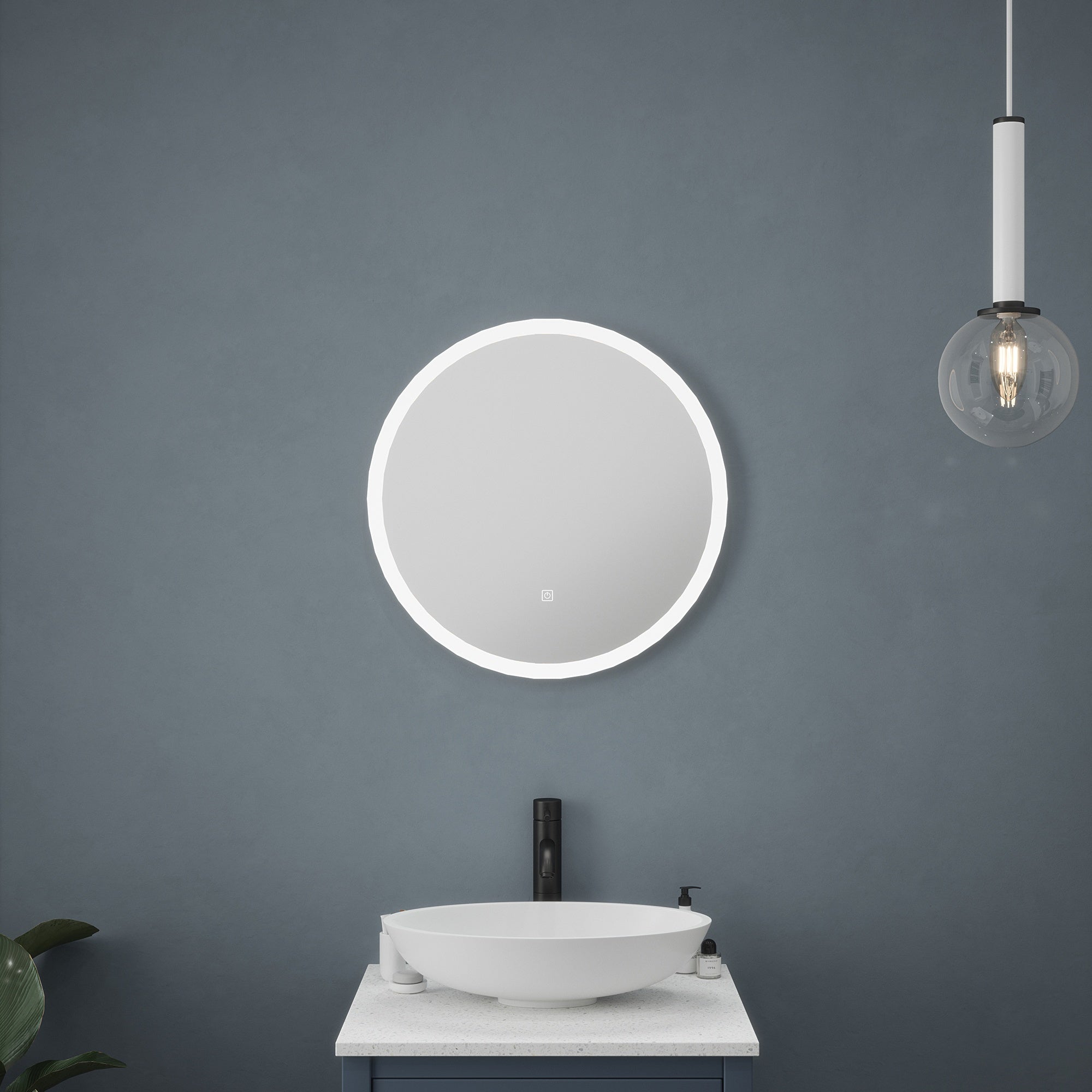 FNX Bathrooms Oslo 600mm Circular LED Bathroom Mirror with Anti-Fog Demister & Natural White Diffused Light (IP44)