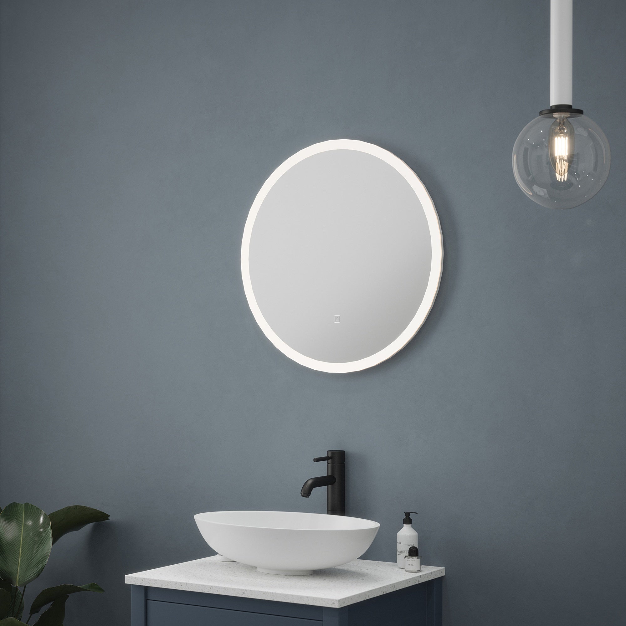 FNX Bathrooms Oslo 600mm Circular LED Bathroom Mirror with Anti-Fog Demister & Natural White Diffused Light (IP44)