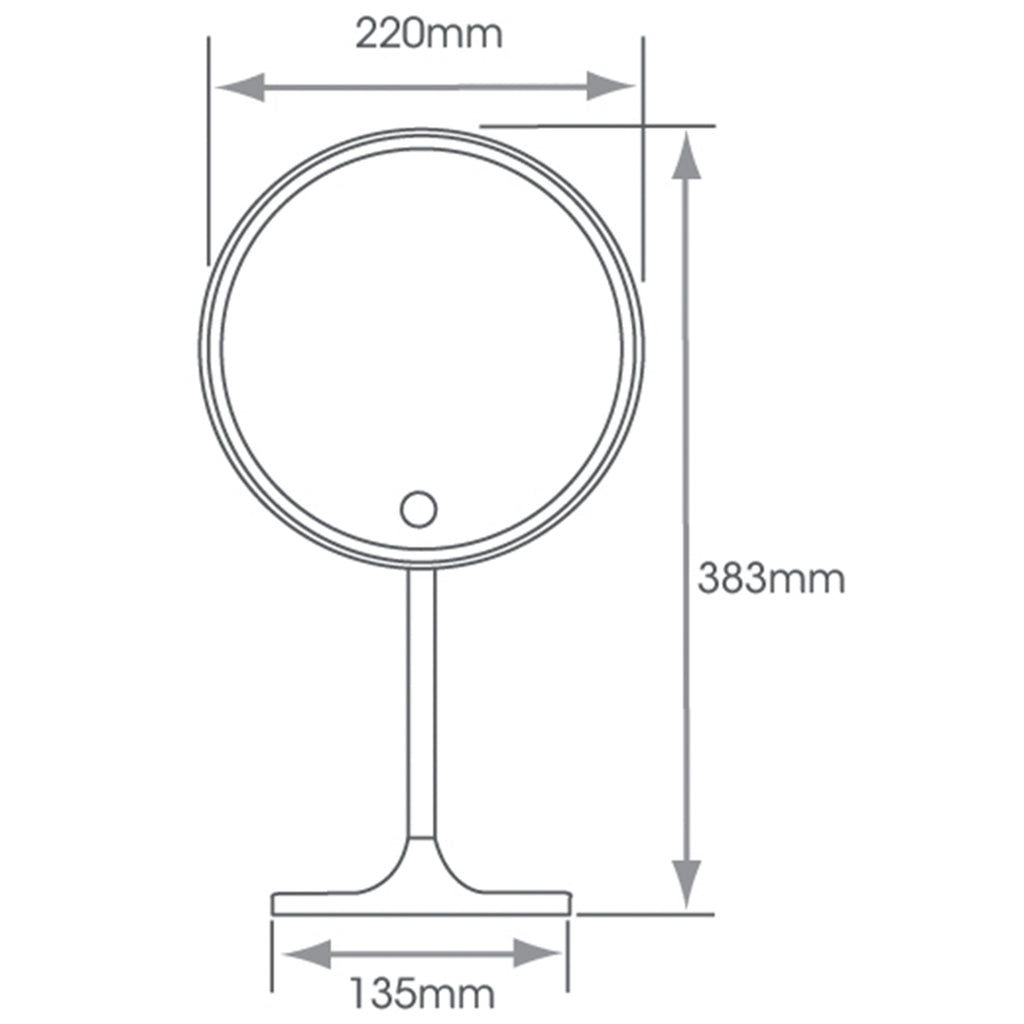 Titan Rechargeable LED Vanity Mirror with Smart Sensor & Natural White Halo Light, Freestanding