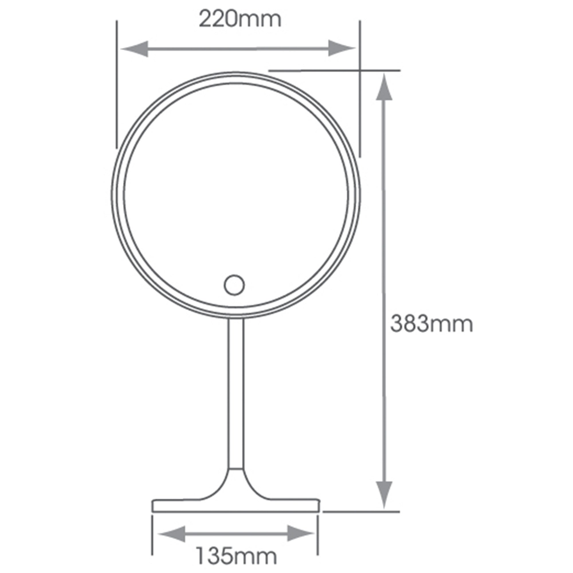 Titan Rechargeable LED Vanity Mirror with Smart Sensor & Natural White Halo Light, Freestanding