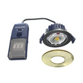 Sycamore Riga Flex Dimmable Multi-Wattage & Tunable White LED Downlight with Gold Bezel - IP65 Fire Rated 70mm Cut Out