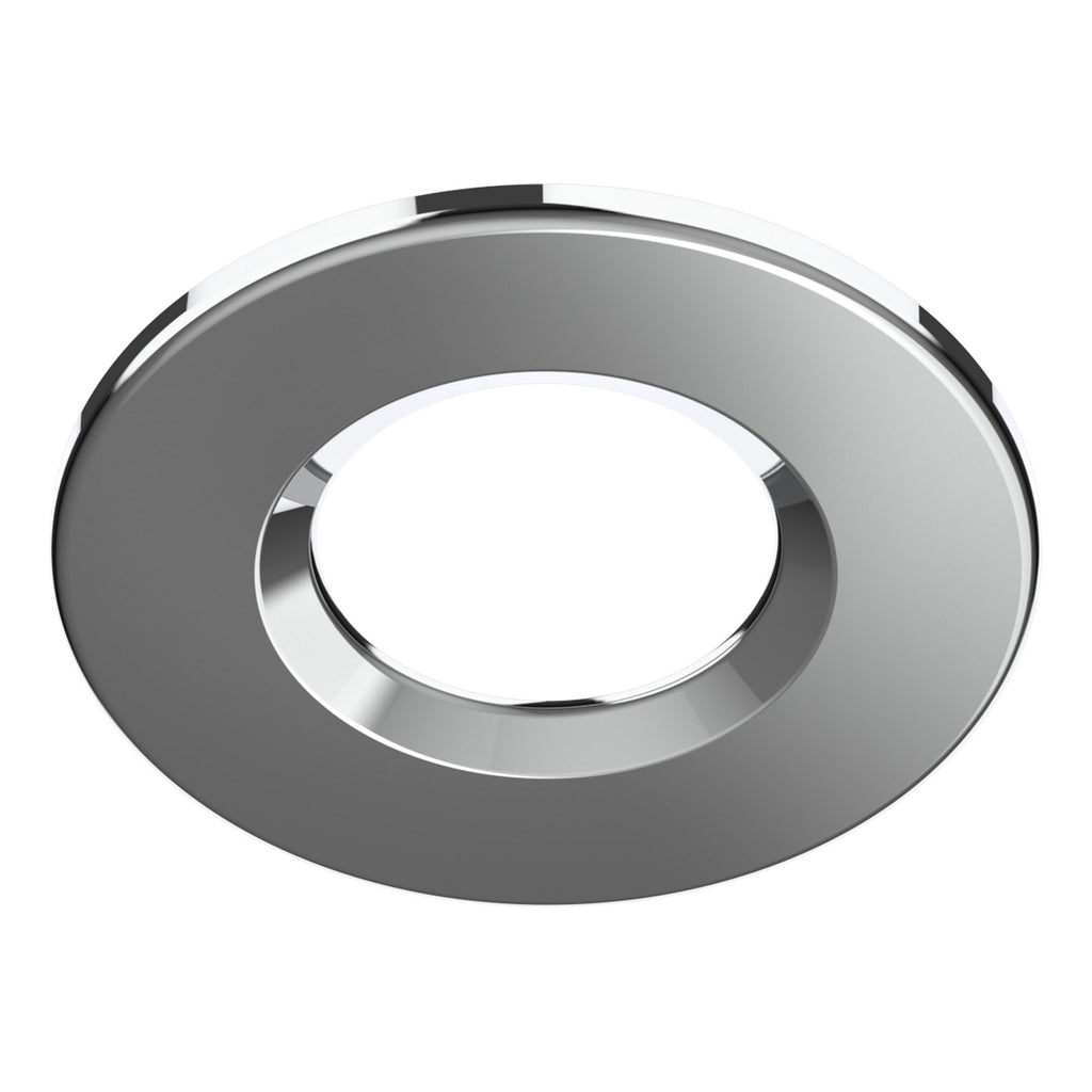 Riga Uno 6W Dimmable LED Downlight, IP65 Fire Rated, Natural White 4500K, Chrome Bezel