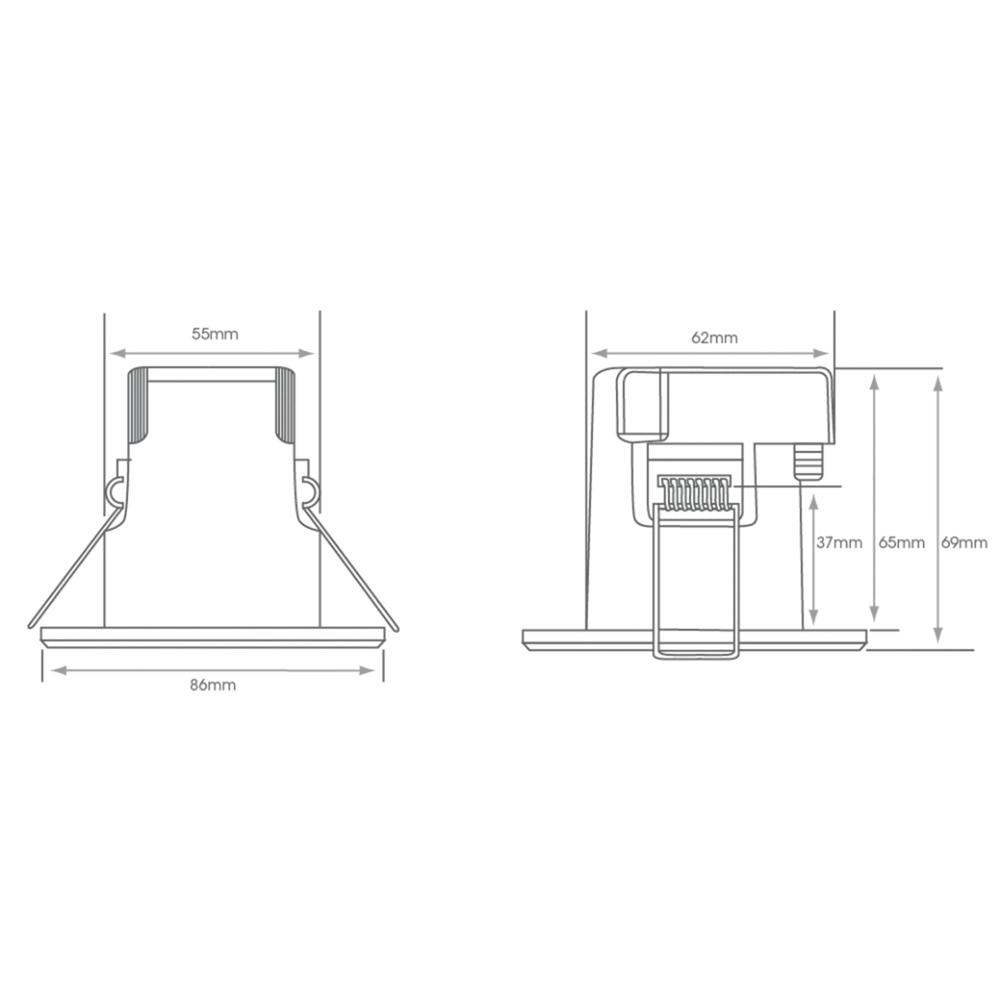 Riga Uno 6W Dimmable LED Downlight, IP65 Fire Rated, Natural White 4500K, Chrome Bezel