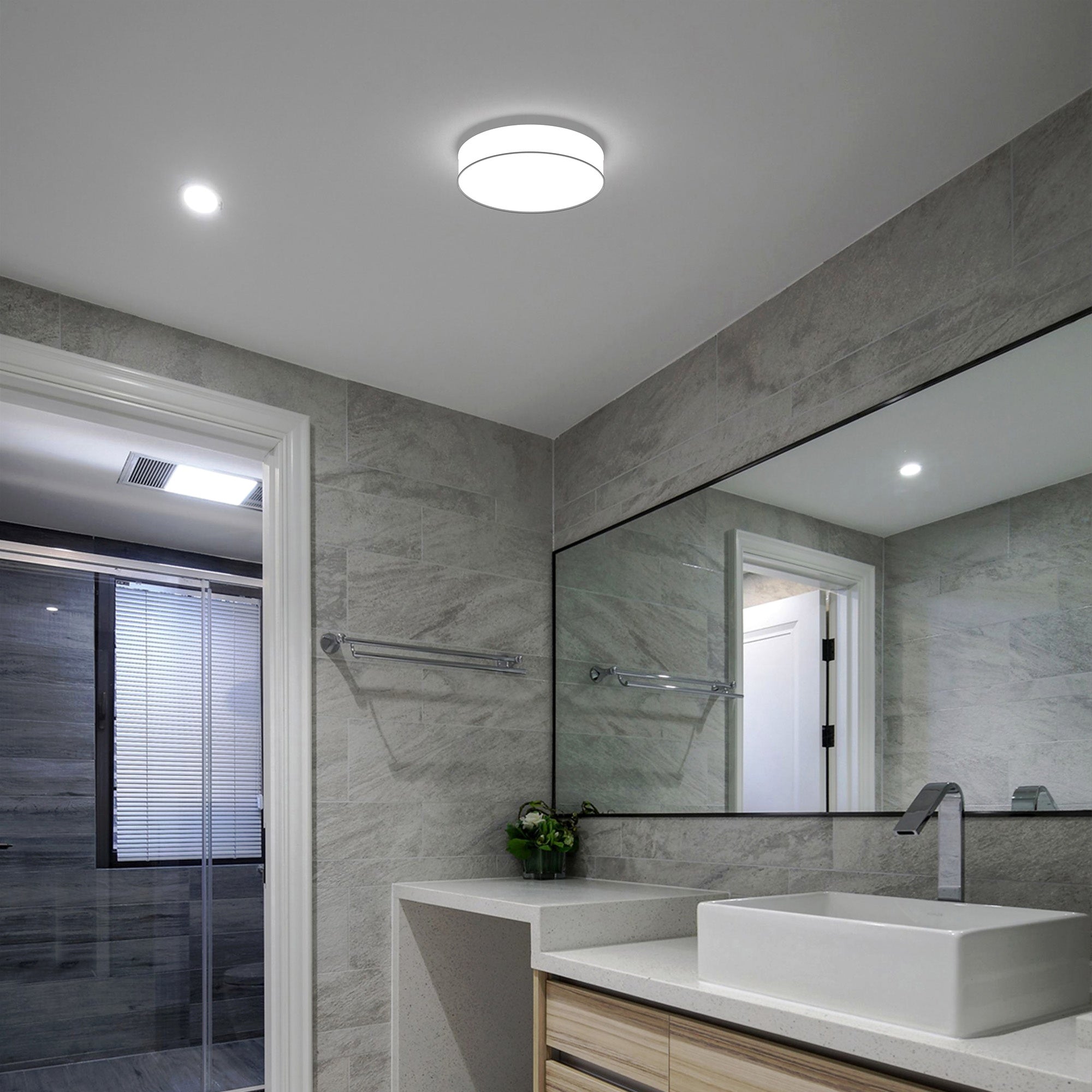 Aspen IP44 Slimline LED Ceiling Light for Bathrooms & Kitchens - Natural White 4000K, 17W