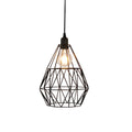 Eden Black Metal Geometric Cage Pendant Light - IP44 Bathroom & Kitchen Ceiling Lamp with Adjustable 1m Flex