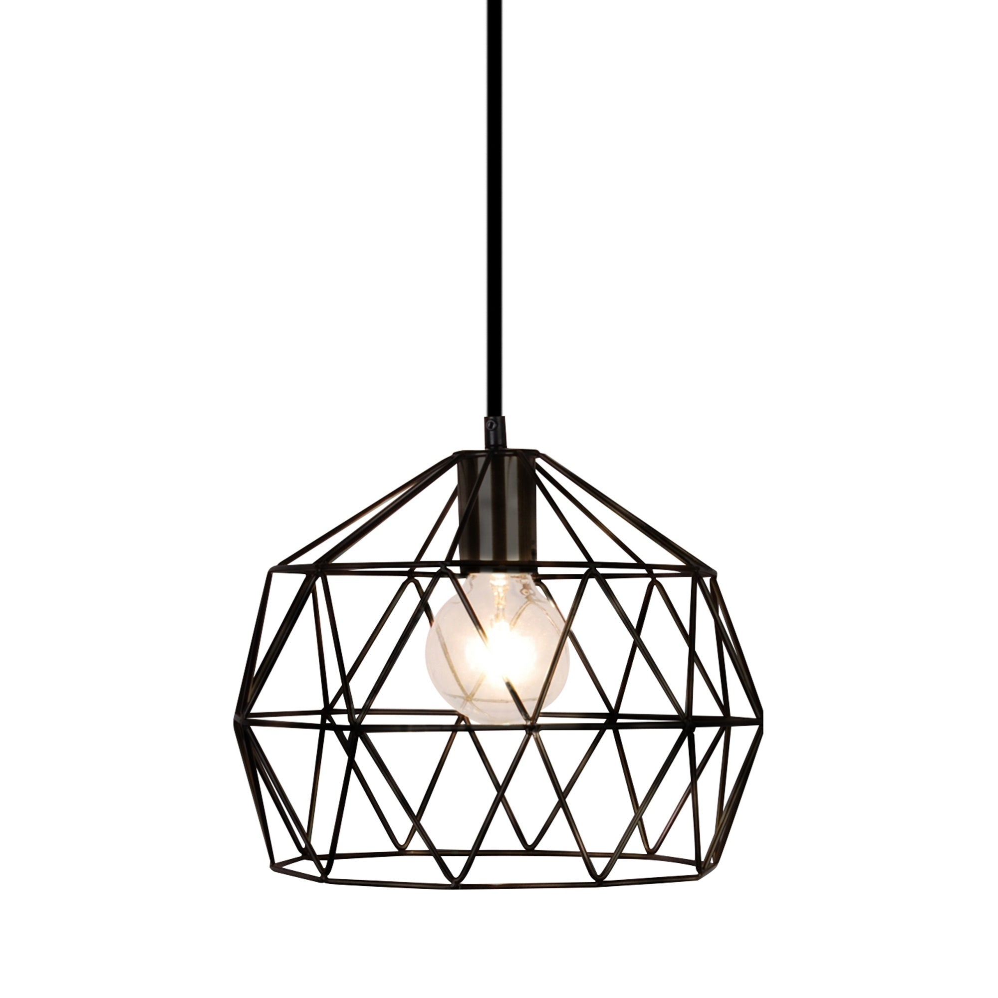 Colorado Black Geometric Pendant Light - IP44 Bathroom Rated & Adjustable Flex