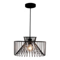 Avon E27 IP44 Black Metal Cage Pendant Light - Adjustable 1m Flex, Perfect for Bathroom & Kitchen