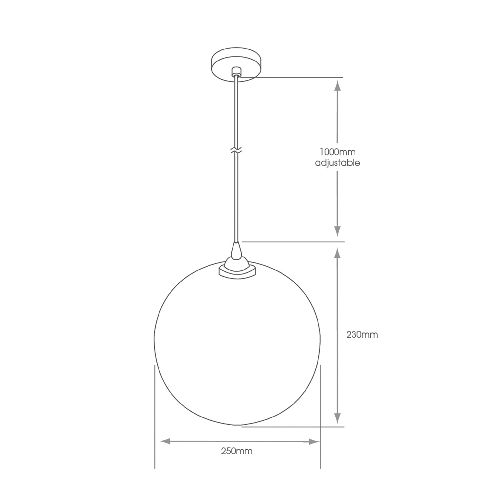Madeira Holographic E27 IP44 Pendant Light - Adjustable Drop, Chrome Finish for Bathroom & Living Spaces