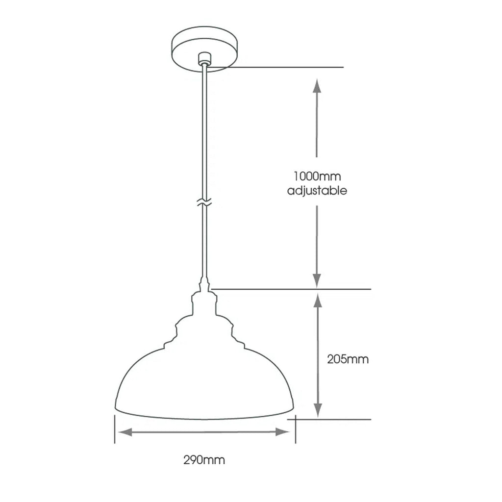 Yuna Black IP44 Bathroom Pendant Light with Adjustable 1m Flex & E27 Fitting