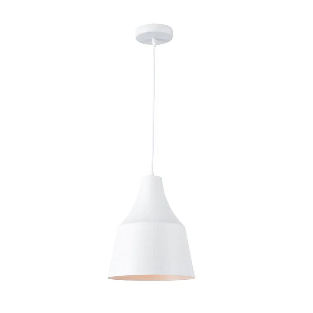 Volta White E27 IP44 Bathroom Pendant Light - Adjustable 1m Drop