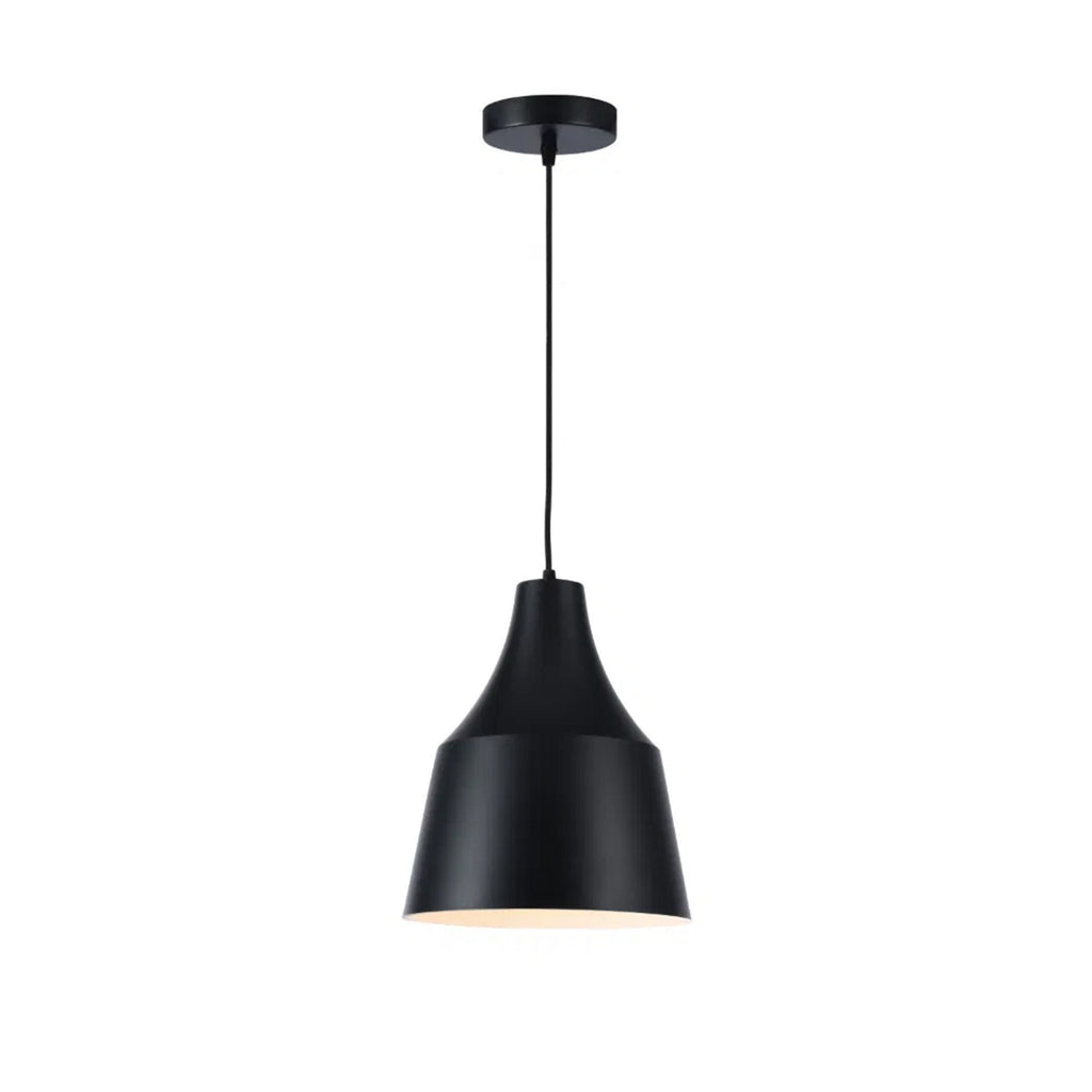 Volta Modern Matt Black IP44 Bathroom Pendant Light with Adjustable 1m Flex - E27 Fitting