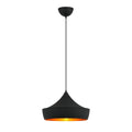 Dawson Matt Black & Gold IP44 Bathroom Pendant Light with Adjustable 1.3m Drop - E27 Fitting