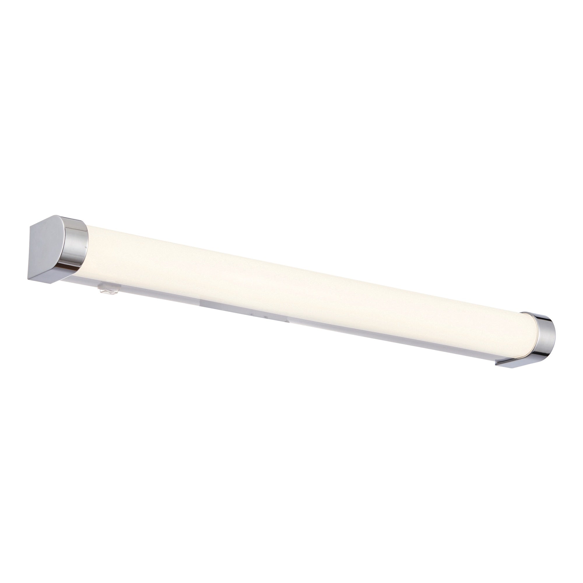 Moda LED Bathroom Wall Light, Integrated 15W Daylight White LED, Chrome & Ribbed White Finish, IP44 Rated
