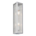 Newham Chrome & Clear Ribbed Glass Bathroom Wall Light - Dimmable, IP44 Rated, G9 LED Compatible (Bulb Not Included)