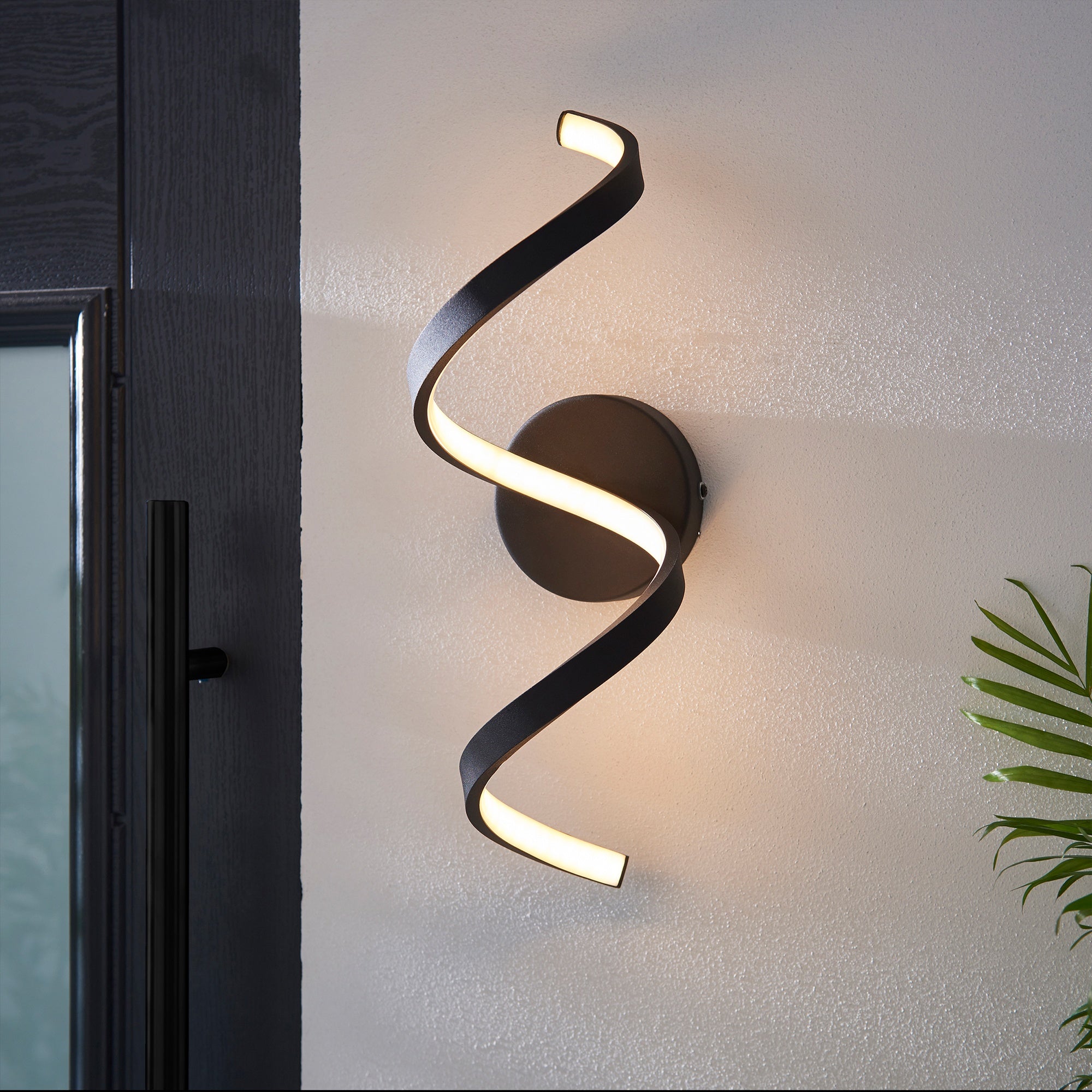 Astral Modern LED Wall Light - Textured Black, Warm White 3000K, IP44 Rated for Bathroom & Outdoor Use