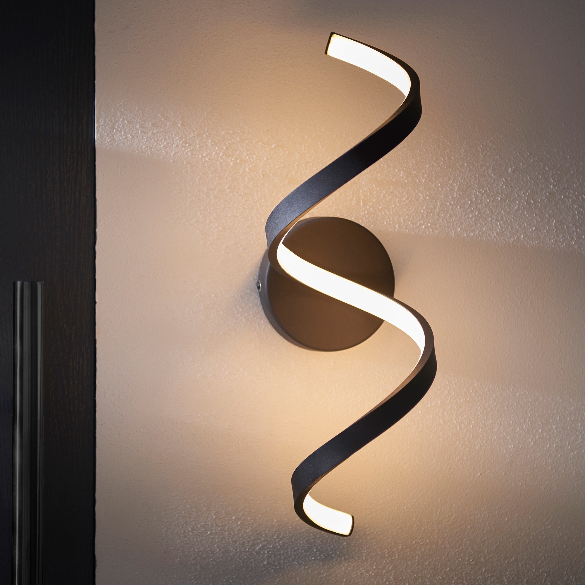 Astral Modern LED Wall Light - Textured Black, Warm White 3000K, IP44 Rated for Bathroom & Outdoor Use