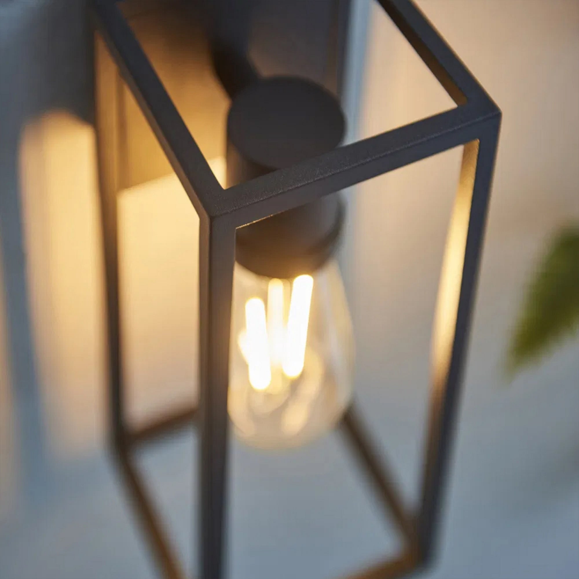 Herbert Black Modern Bathroom Wall Light, E27 LED Compatible, IP44 Aluminium Frame