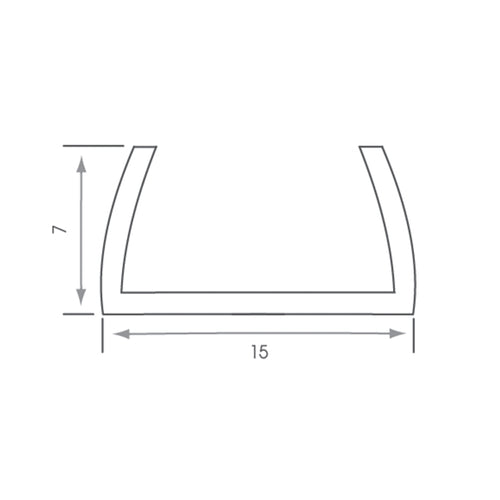 1M Aluminium LED Strip Extrusion - Surface Mounted Profile for Professional Lighting & Tidy Installations