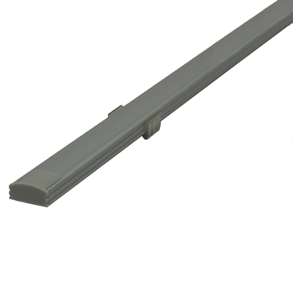 2M Aluminium Surface Mount LED Profile Kit with Opal Diffuser & Clips