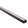 2M Matt Black Slim LED Profile Extrusion with Opal Diffuser & Mounting Clips for Strip Lights