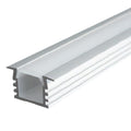 Premium 2M Deep Recessed Aluminium LED Profile Extrusion with Opal Diffuser Cover & End Pieces for Integrated Lighting