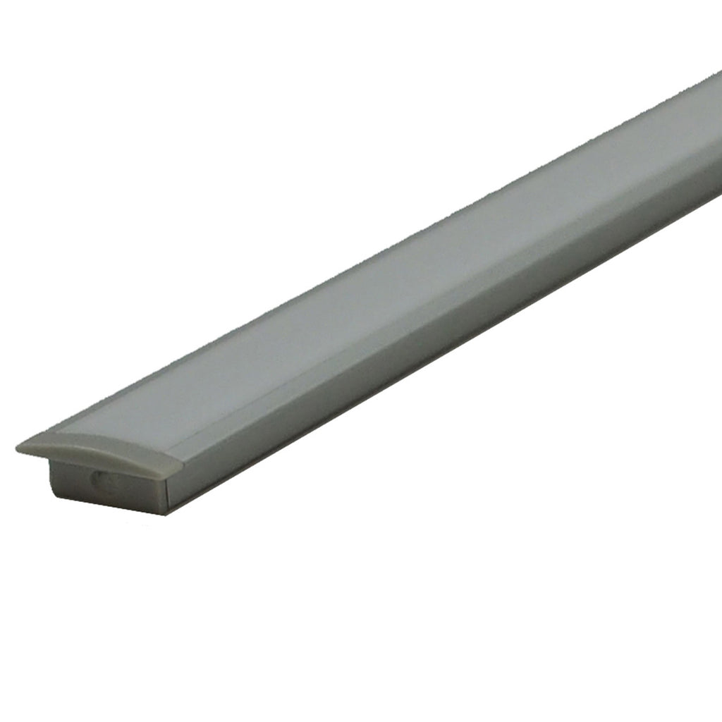 1M Recessed Aluminium LED Profile with Opal Diffuser & End Pieces for Strip Lighting