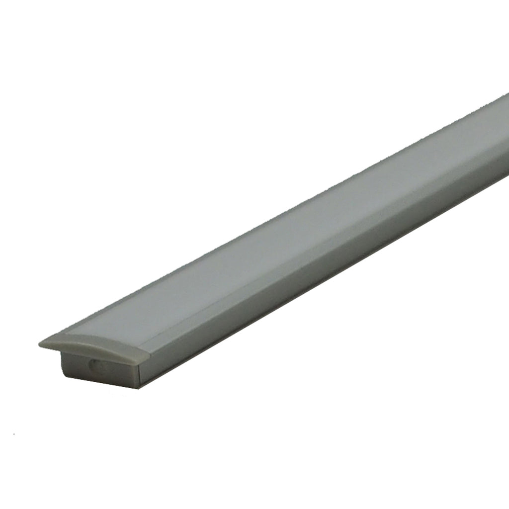 Premium 2M Recessed Aluminium LED Profile Kit with Opal Diffuser & Included Ends for Strip Lighting