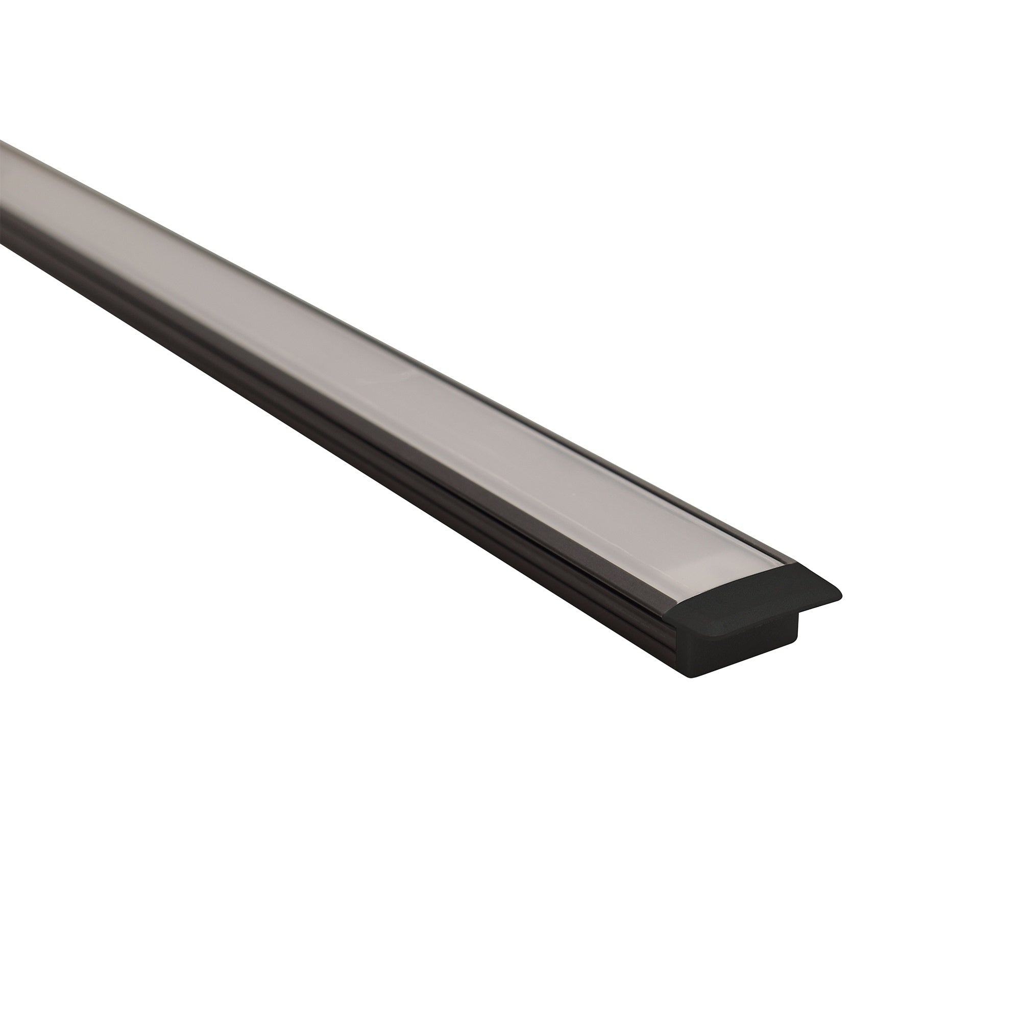 2.5M Recessed Aluminium LED Profile & Extrusion Kit with Opal Diffuser Cover & Finishing Elements for Strip Lighting