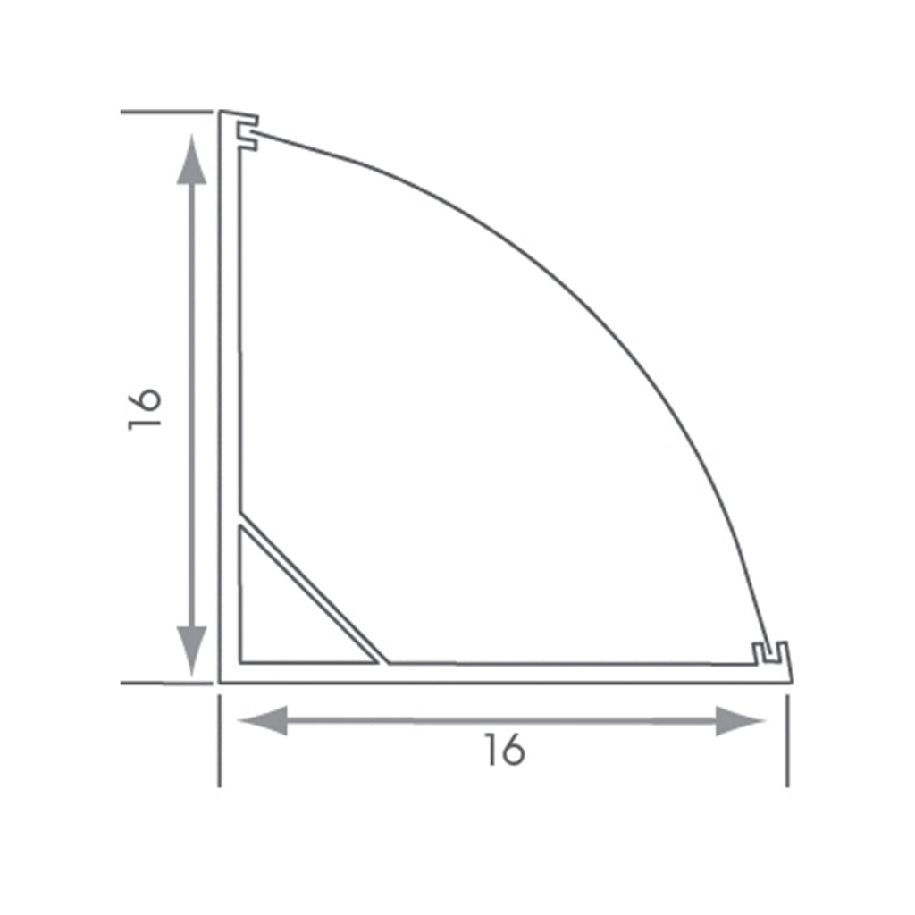 1M Angled Aluminium LED Profile Extrusion Kit with Opal Diffuser Cover, End Pieces & Mounting Clips