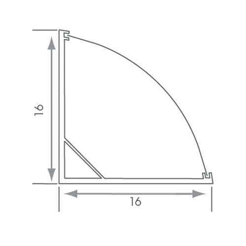 1M Angled Aluminium LED Profile Extrusion Kit with Opal Diffuser Cover, End Pieces & Mounting Clips
